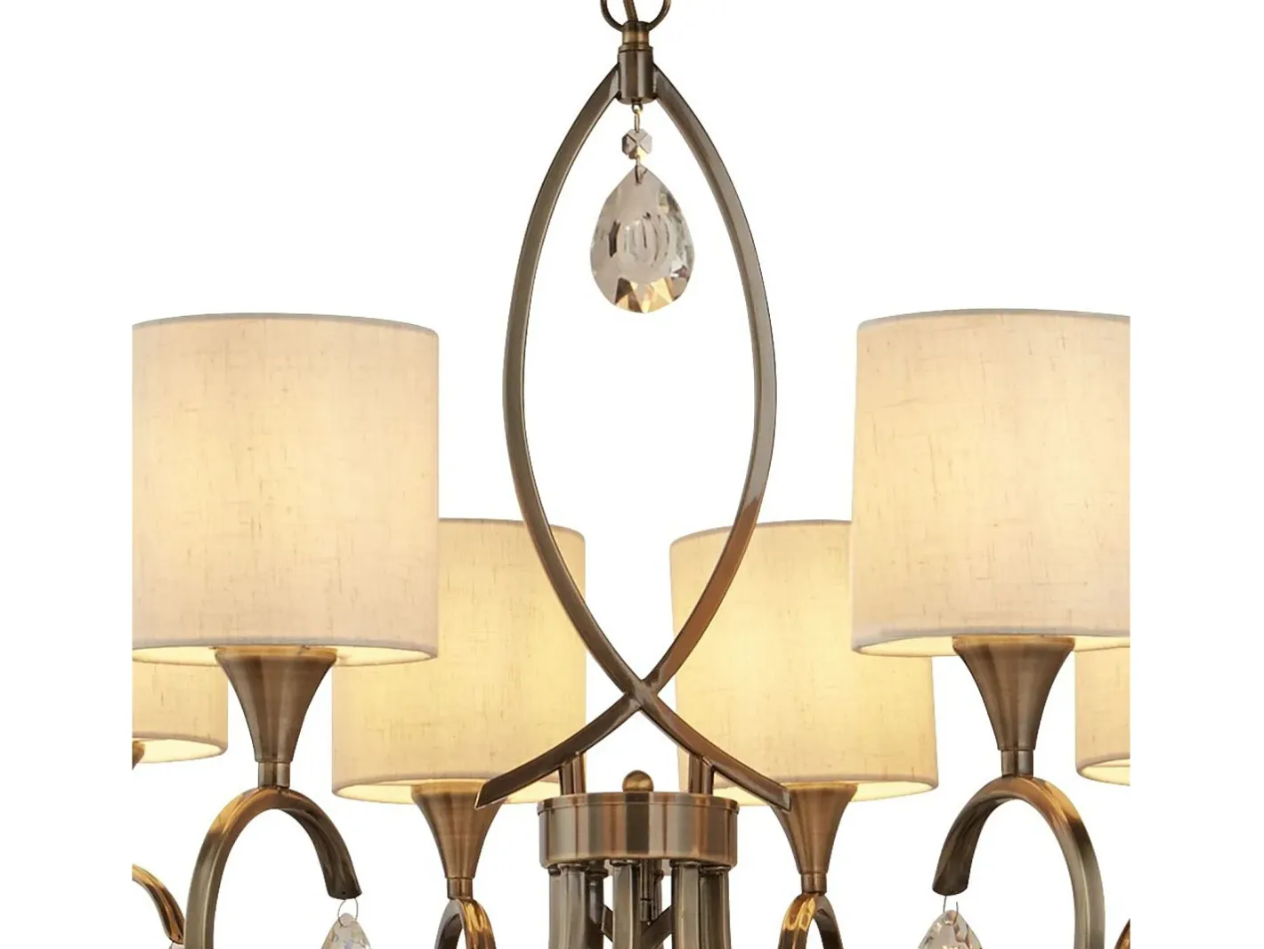 Searchlight Alberto 8 ljus kristall med flera armar ljuskrona krm, antik mssingsfinish, E14 Camel Outlet