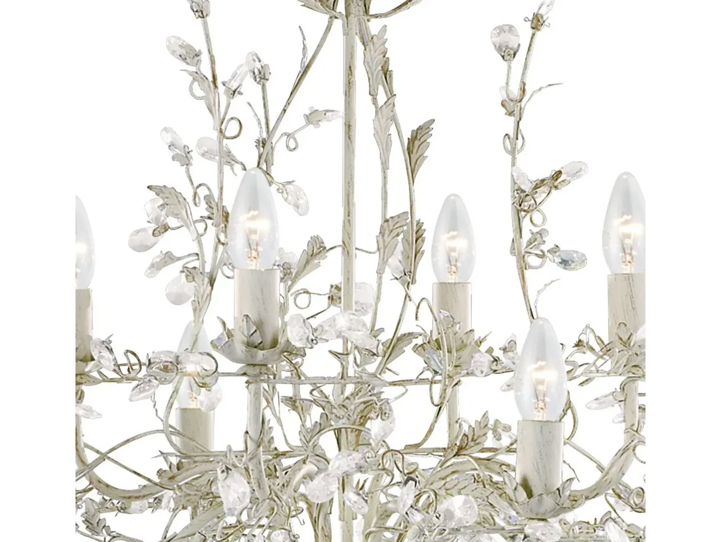 Searchlight Almandite 8 ljus ljuskrona krm/guld blombladsdesign, E14 Dorado