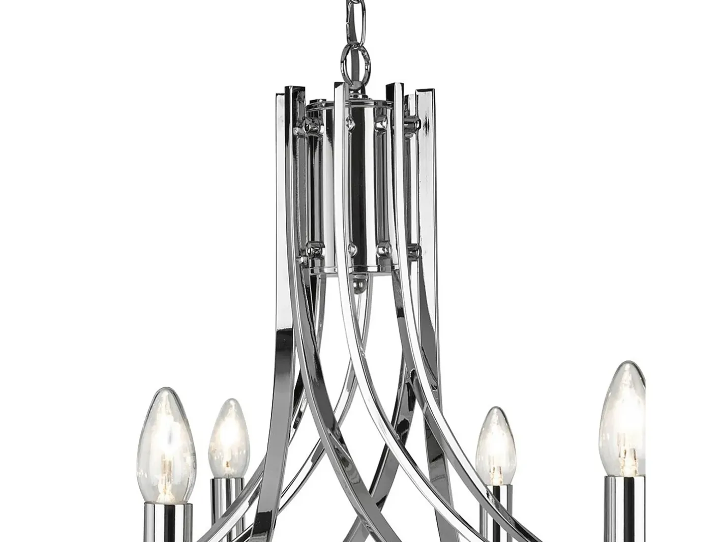Lámpara Suspendida-Searchlight Ascona 8 ljus ljuskrona kromfinish, E14 Gris