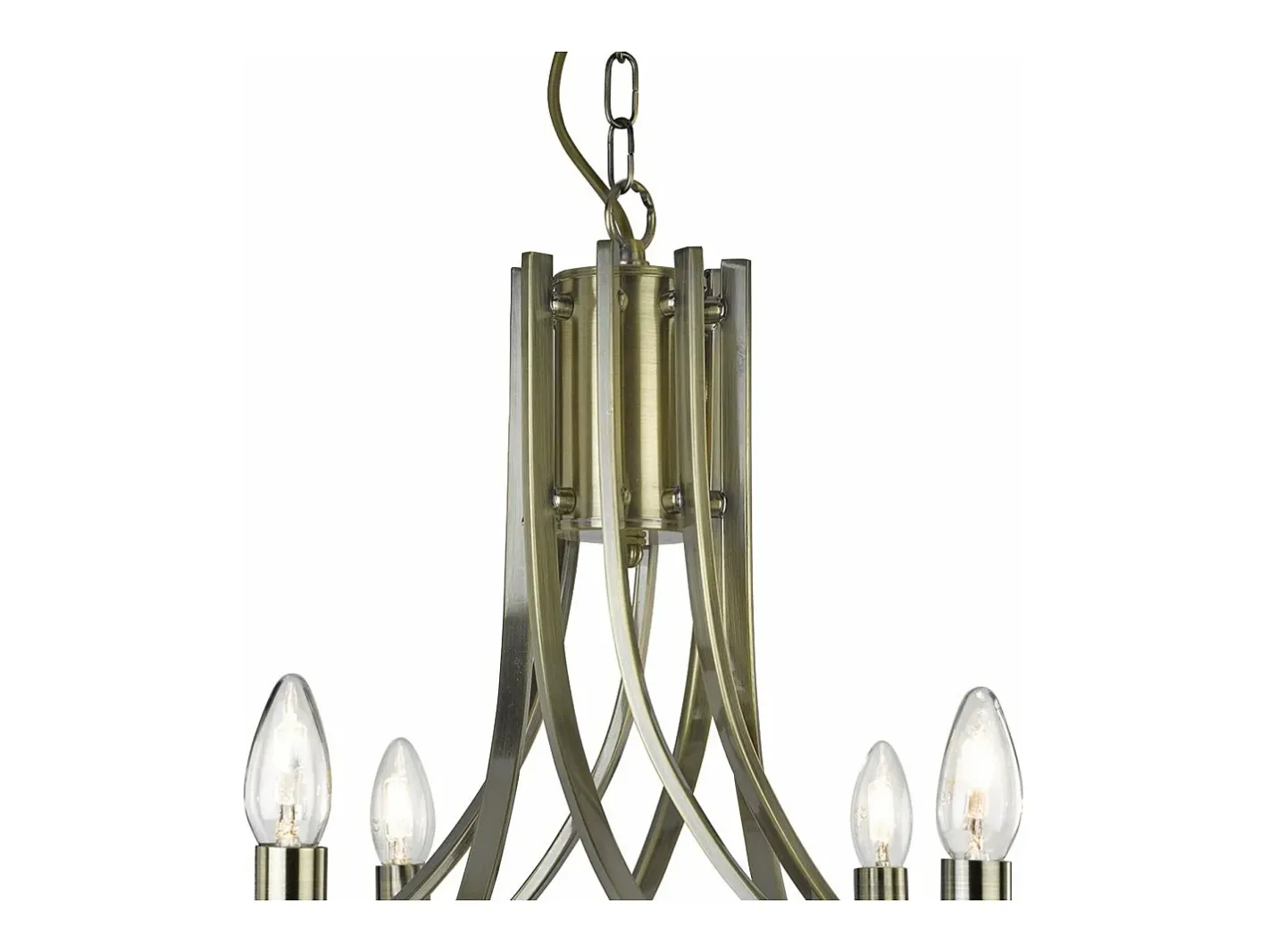 Searchlight Ascona 8 ljus ljuskrona antik mssingsfinish, E14 Camel