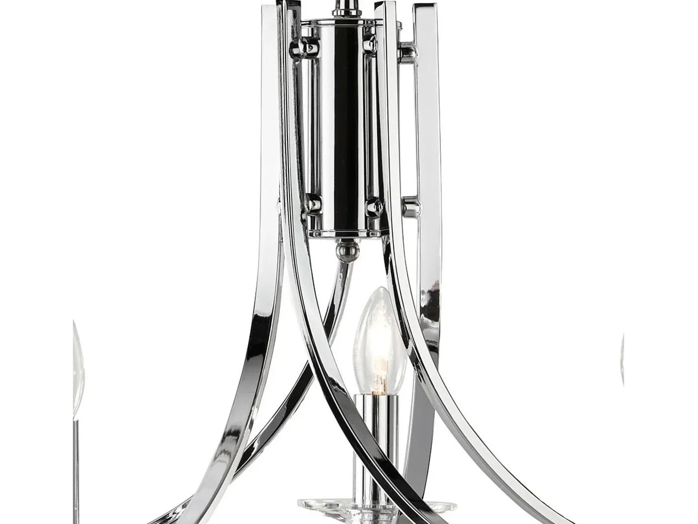 Best Searchlight Ascona 5 Ljus Multi Arm Ceiling Pendel Krom, Glass Five, E14 Gris