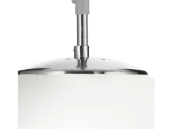 Lámpara Suspendida-Searchlight Atom 1 Light Globe Takhnge Satin Silver, Opal Glas, E27 Plateado