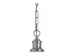 Clearance Searchlight Bistro 1 ljuskupol takhnge satin silver, surt glas, E27 Plateado