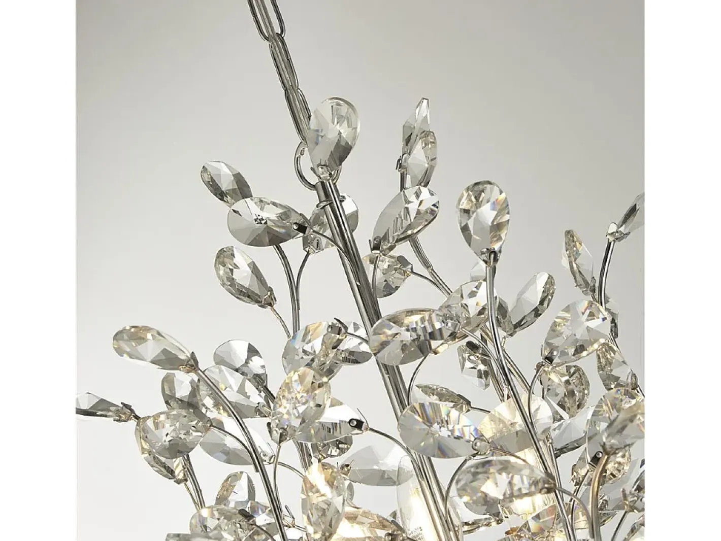 Sale Searchlight Bouquet11 Ljus Krom Pendel, Kristallglas Gris