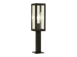 New Searchlight Box 1 Ljus Utomhus Kort Pollare Ljus Svart med Klarglas IP44, E27 Negro