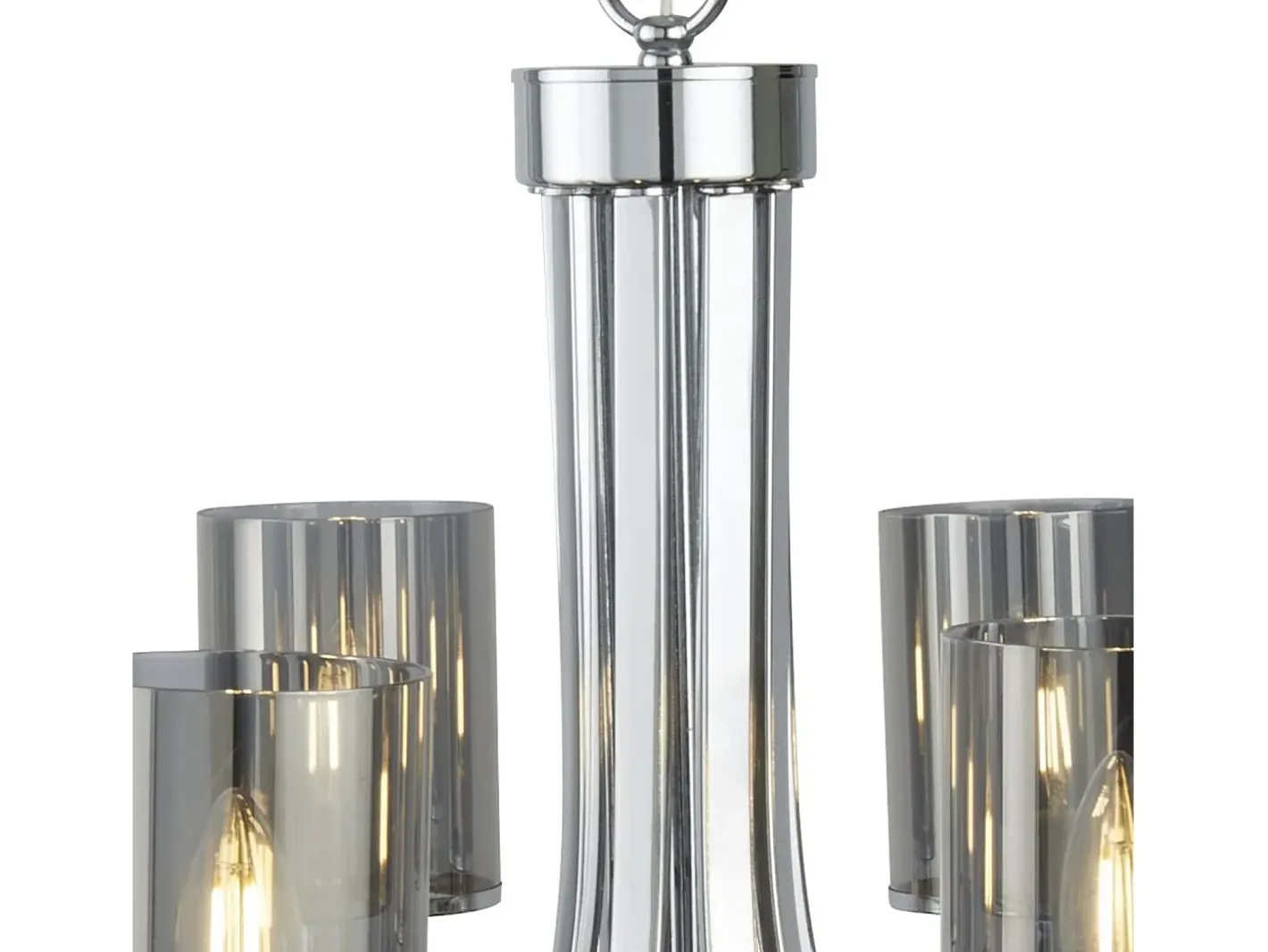 Lámpara Suspendida-Searchlight Catalina 8 Ltt flerarmad ljuskrona kromfinish, E14 Gris