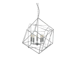 Lámpara Suspendida-Searchlight Cube 5 ljus takhnge krom, E14 Gris