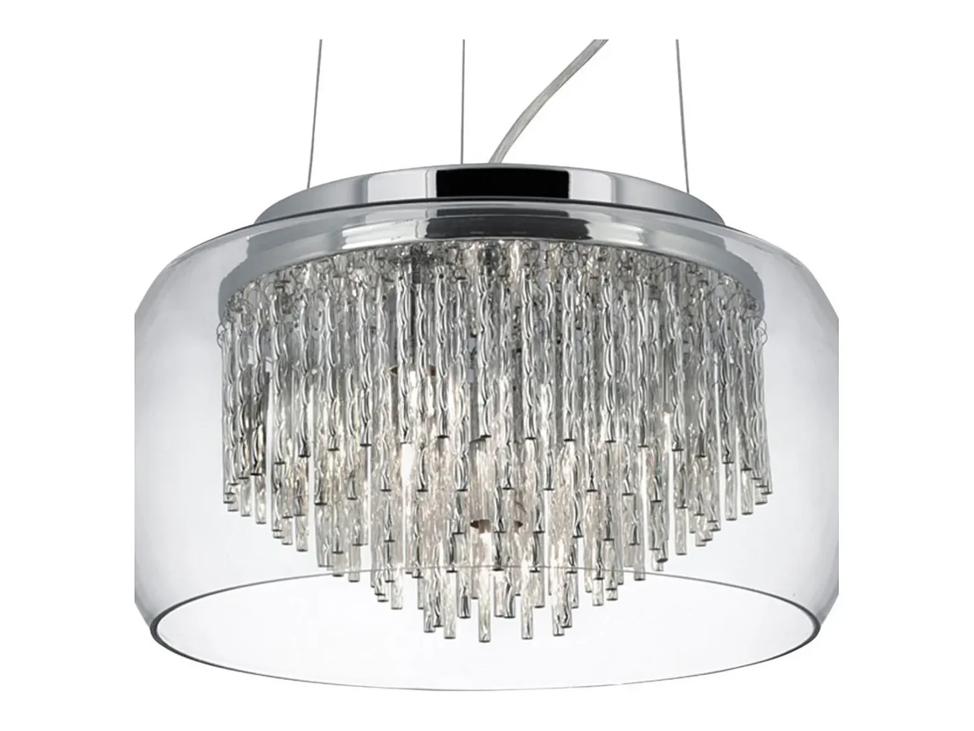 Outlet Searchlight Curva 4 ljus takhnge krom, glas, G9 Gris