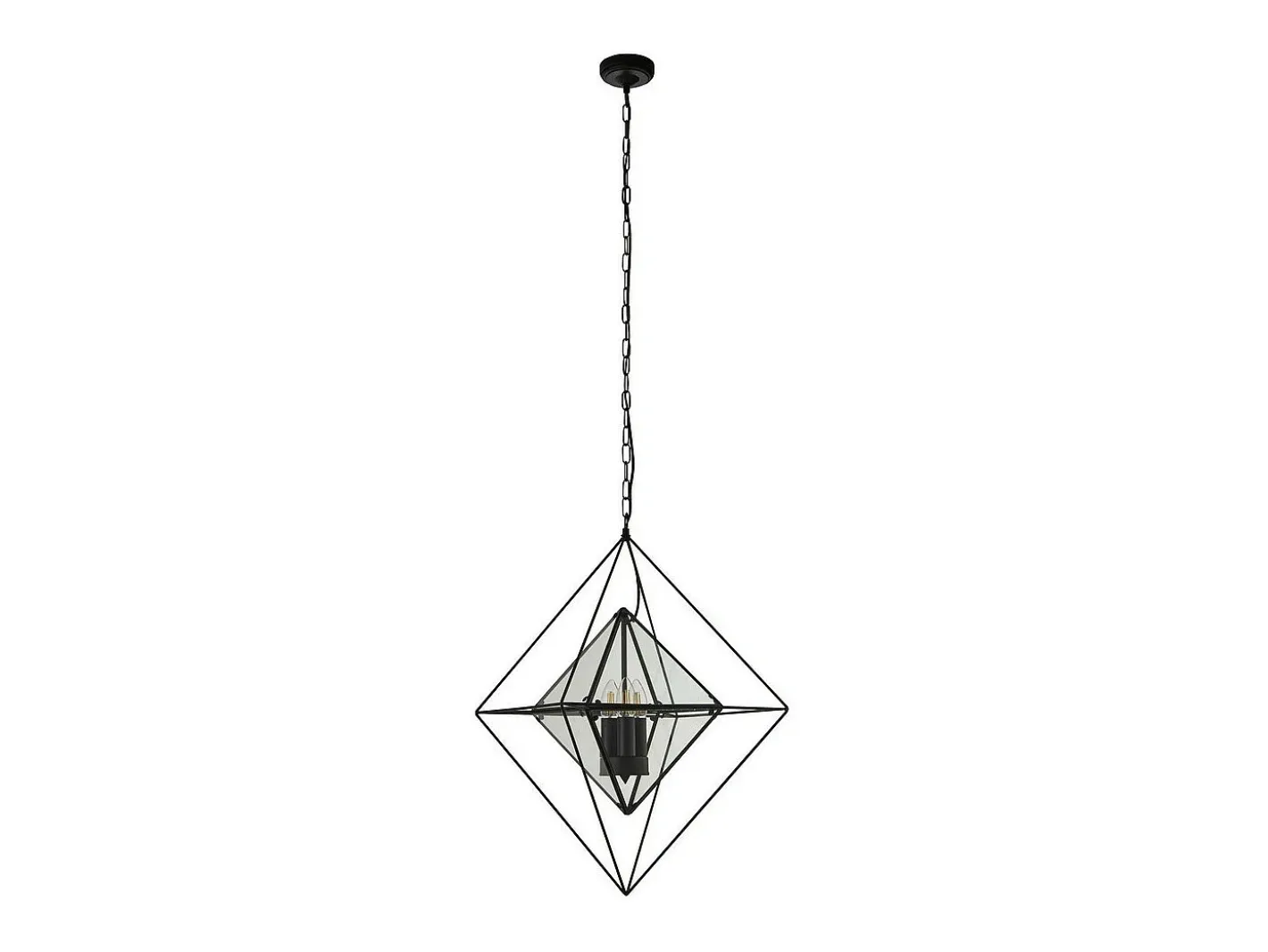 Hot Searchlight DIAMOND 3 ljus takhnge - svart med klarglaspaneler Negro