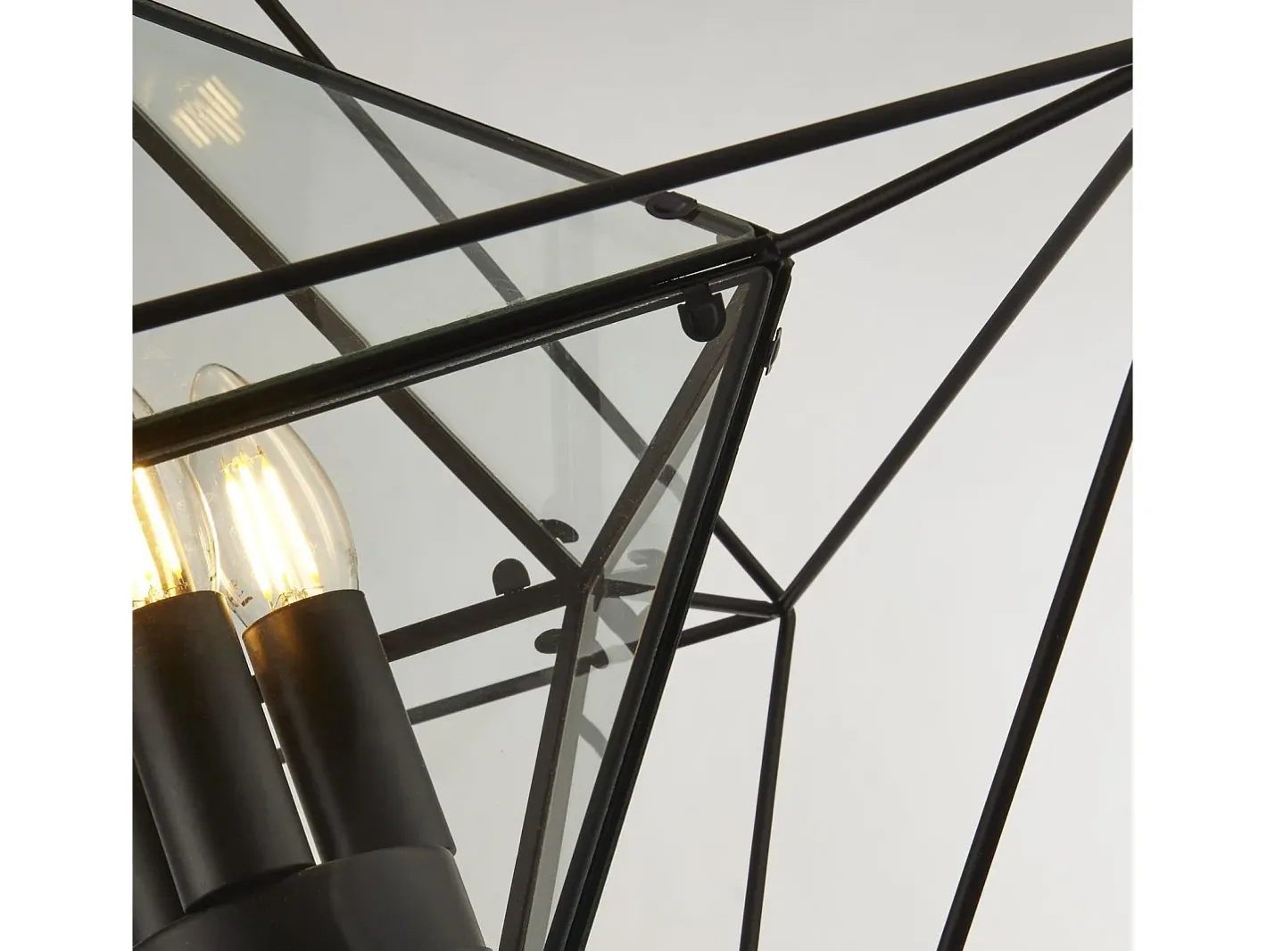 Hot Searchlight DIAMOND 3 ljus takhnge - svart med klarglaspaneler Negro