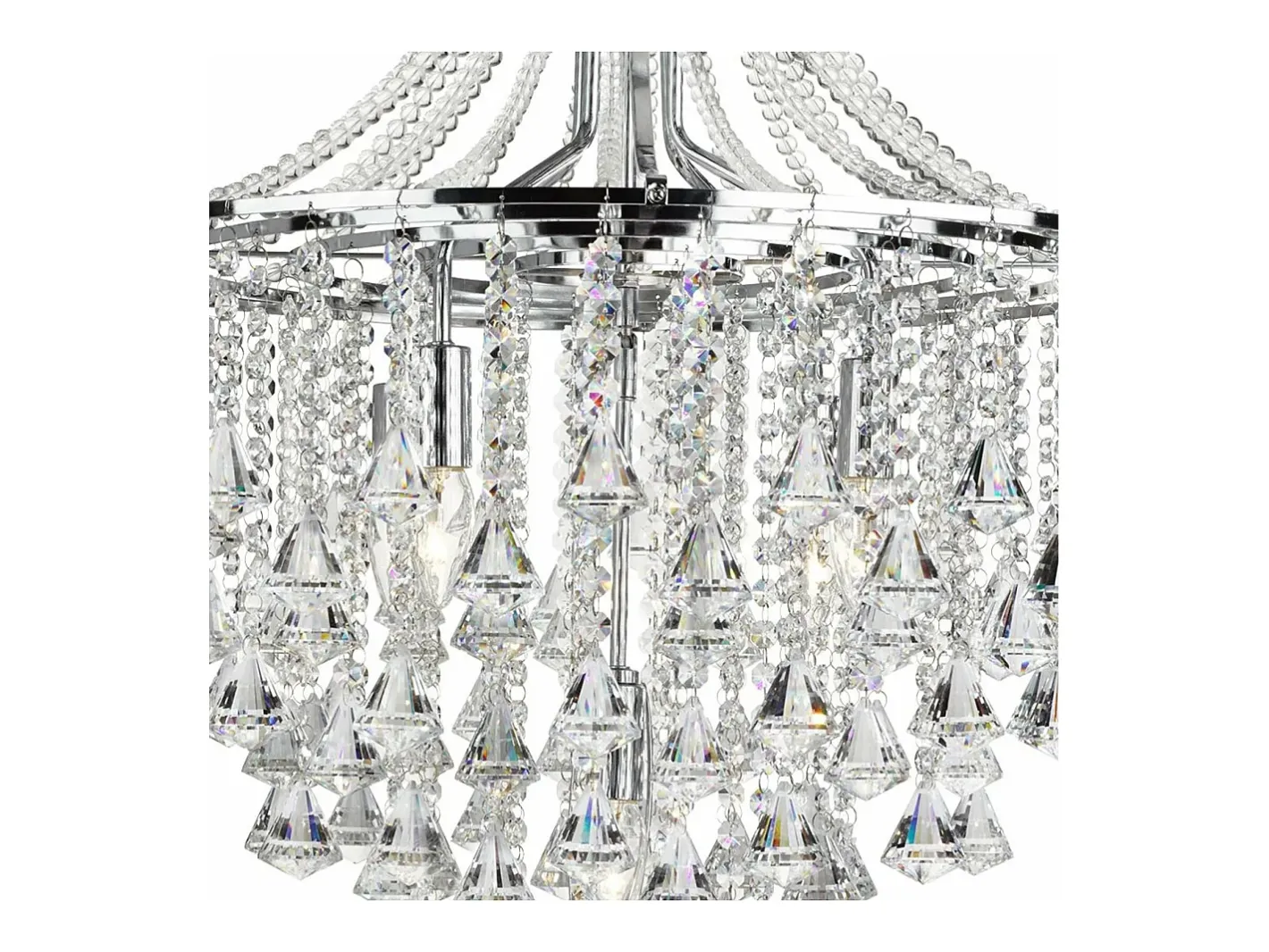 Lámpara Suspendida-Searchlight Dorchester 5 ljus ljuskrona kromfinish, E14 Gris