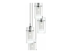 Outlet Searchlight Duo 5 Light Spiral Cluster Pendel krom, glas, E14 Transparente