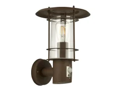 Iluminación Exterior-Searchlight EdgewareVägglampa utomhus & veranda, sensor Rostbrun IP44 Marru00f3n