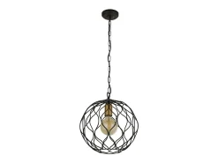 Searchlight FINESSE 1 ljus rund takhngsmycke - svart med guldlamphllare Dorado Hot
