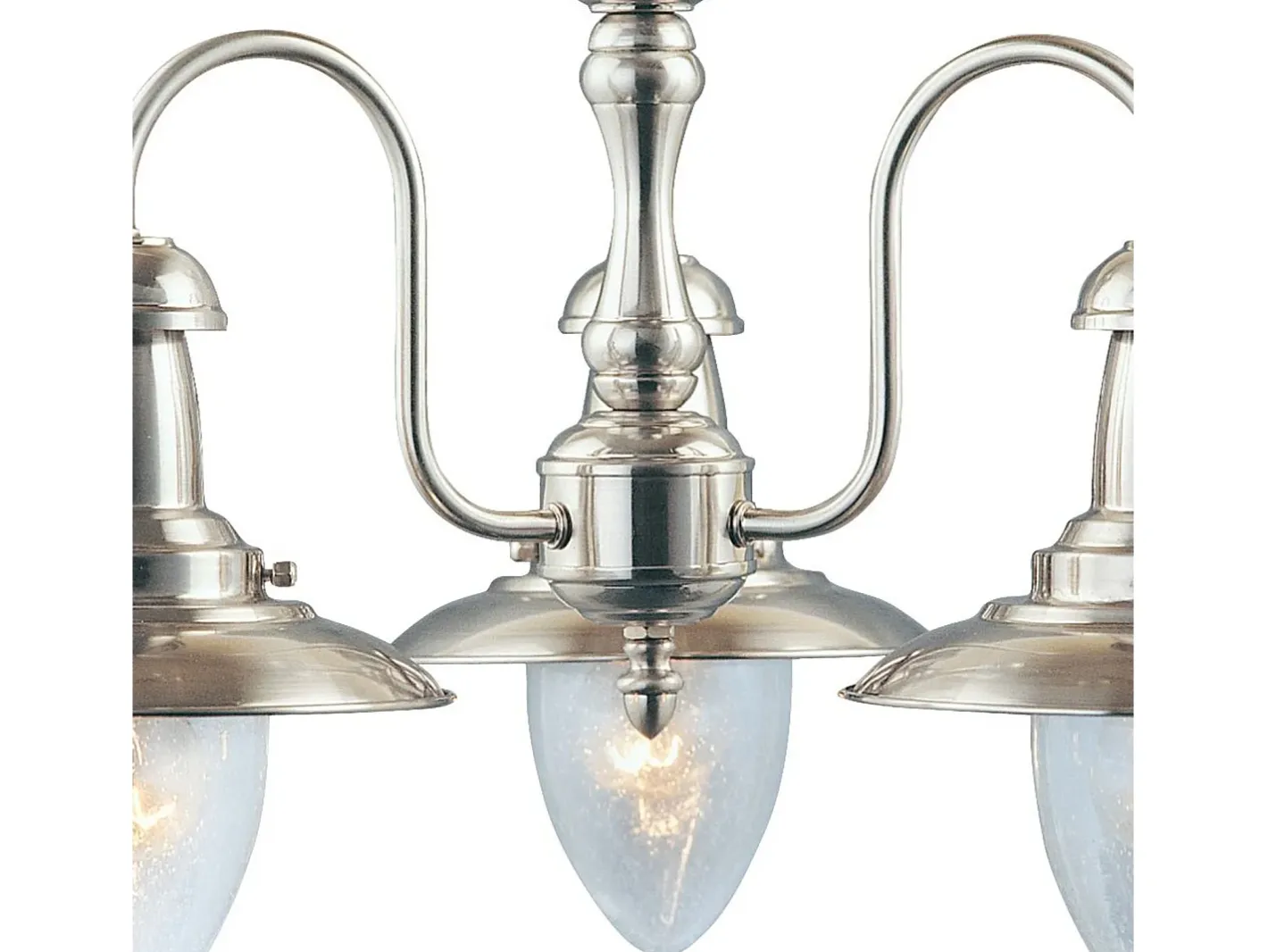New Searchlight Fisherman 3 Ljus Multi Arm Takhnge Satin Silver, Seeded Glas, E27 Plateado
