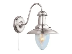 Searchlight Fisherman 1 Ljus Vgglampa Satin Silver med Seeded Glass Skrm, E27 Plateado Online