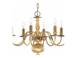 Discount Searchlight Flemish 8 ljus ljuskrona antik mssingsfinish, E14 Camel