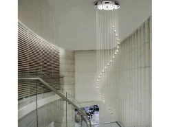 Outlet Searchlight Hallway 5 Ljus Spiral Cluster Pendel Krom med Kristaller, GU10 Gris