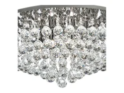 Best Searchlight Hanna 8 Light Semi Flush Ceiling Light Chrome with Crystals, G9 Gris