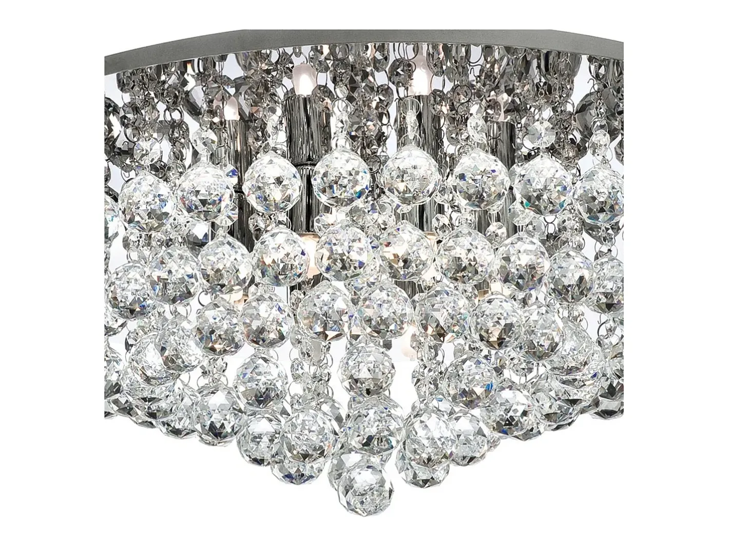 Best Searchlight Hanna 8 Light Semi Flush Ceiling Light Chrome with Crystals, G9 Gris