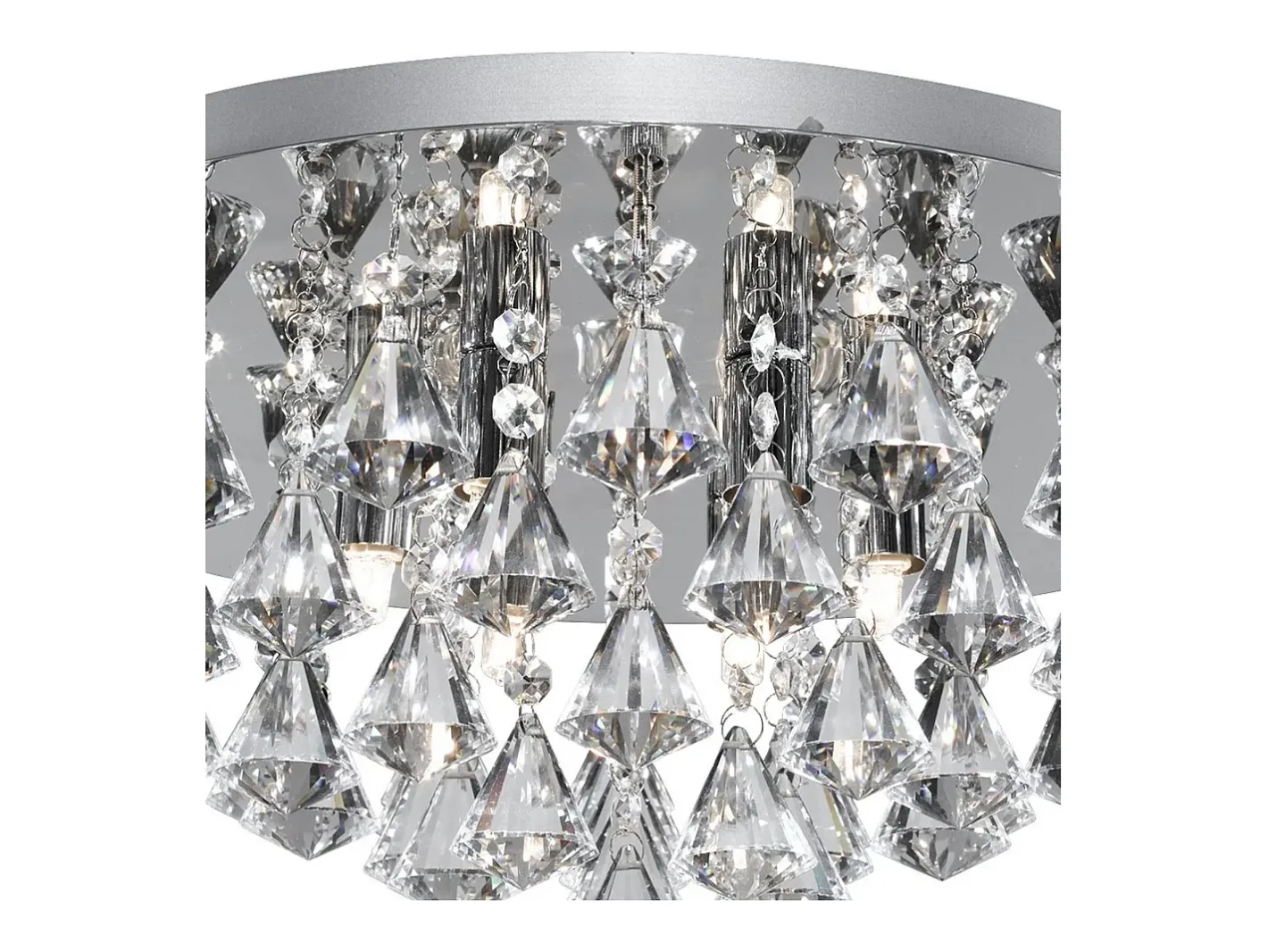 Searchlight Hanna 6 Light Ceiling Semi Flush Light Chrome with Crystals, G9 Gris Online