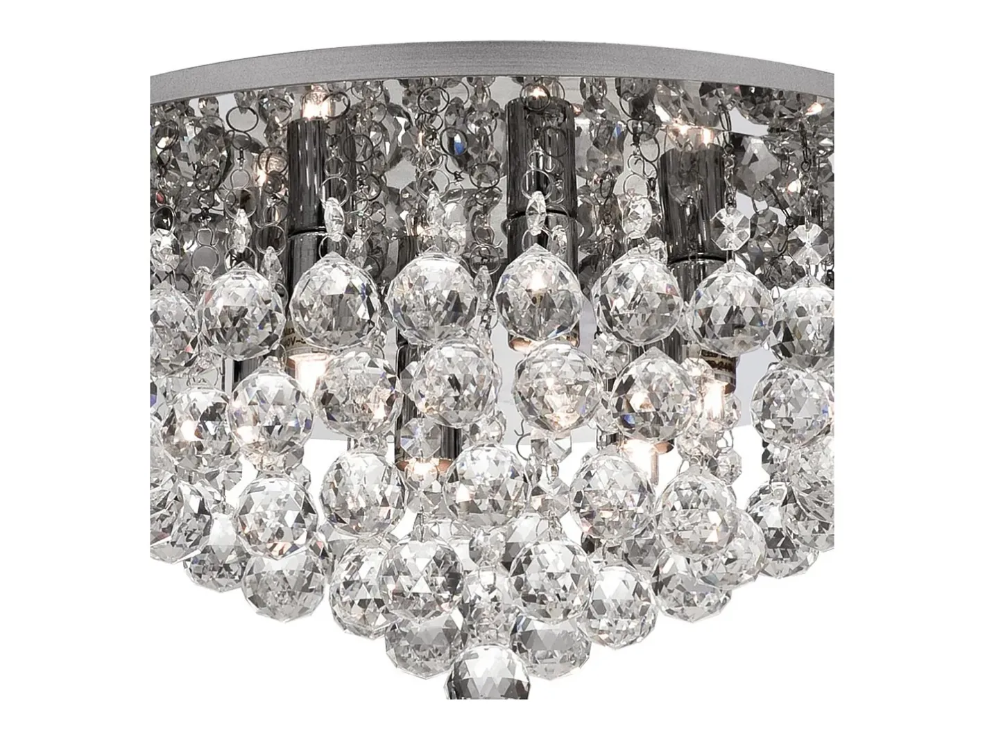 Outlet Searchlight Hanna 6 Ljus Semi Flush Taklampa Krom med Kristaller, G9 Gris