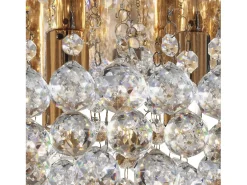New Searchlight Hanna 4 Ljus Tak Semi Flush Ltt Guld med Kristaller, G9 Dorado