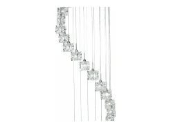 New Searchlight Ice Cube Integrerad LED 20 Light Spiral Cluster Pendel Chrome Finish Gris