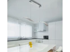 Lámpara Suspendida-Searchlight Integrerad LED Bar Takhnge Satin Silver, Satin Nickel Plateado