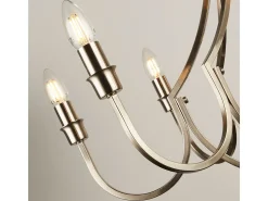 Hot Searchlight Lodge Colgante de 8 luces de metal satinado Plateado