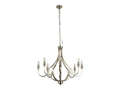 Hot Searchlight Lodge Colgante de 8 luces de metal satinado Plateado