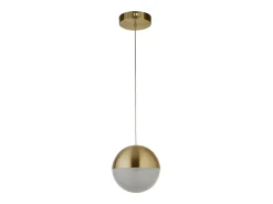 Searchlight Marbles Lámpara colgante LED de latón satinado, pantalla de hielo triturado Dorado Outlet