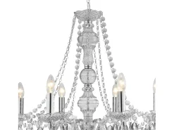 Lámpara Suspendida-Searchlight Marie Therese 8 ljus ljuskrona kromfinish Akryl Marie Therese, E14 Gris