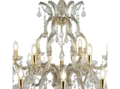 Searchlight Marie Therese 18 ljus kristallkrona polerad mssing, E14 Camel Outlet