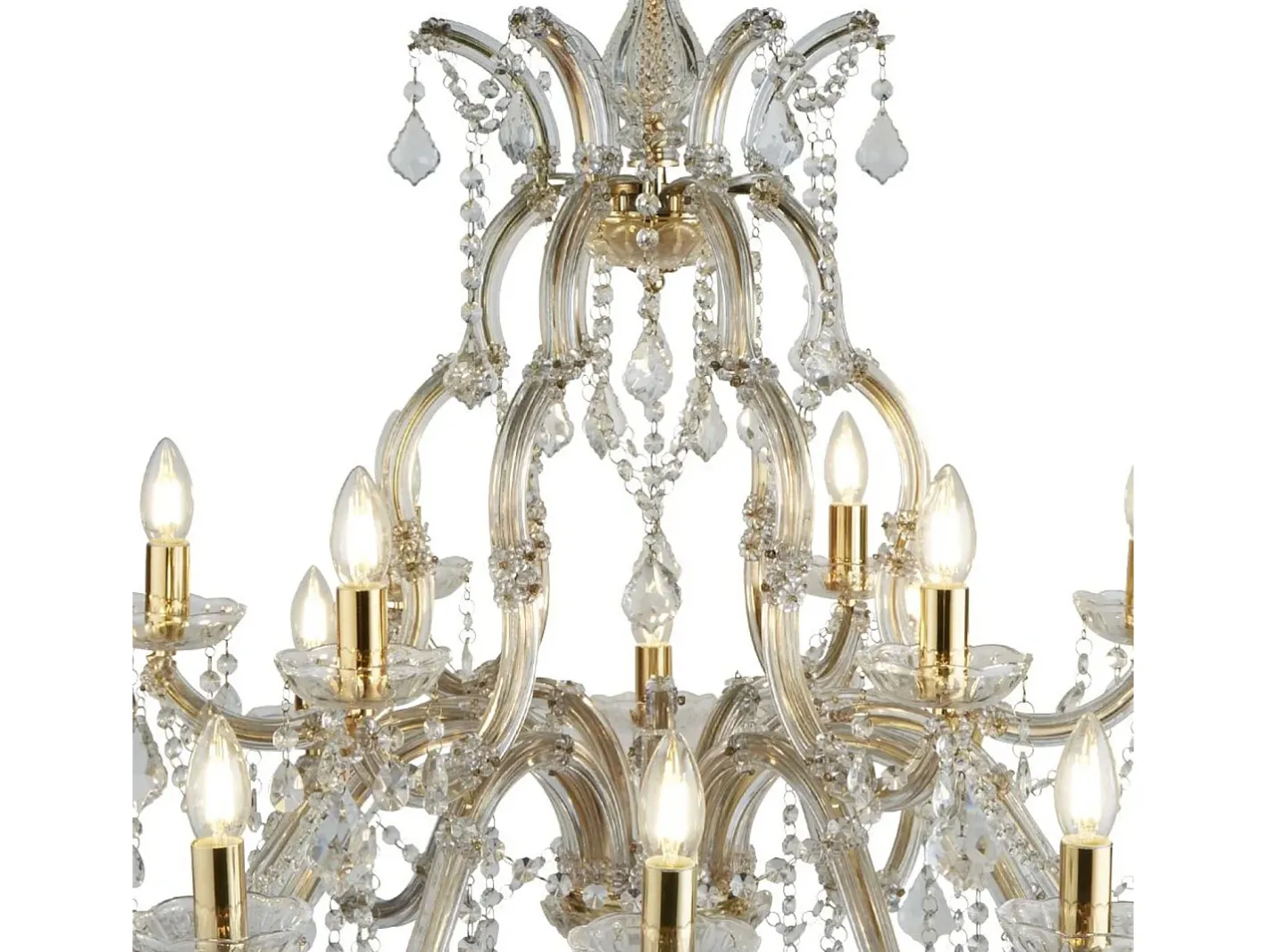 Searchlight Marie Therese 18 ljus kristallkrona polerad mssing, E14 Camel Outlet