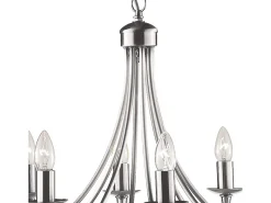 Searchlight Maypole 8 ljus ljuskrona satin silver finish, E14 Plateado Online
