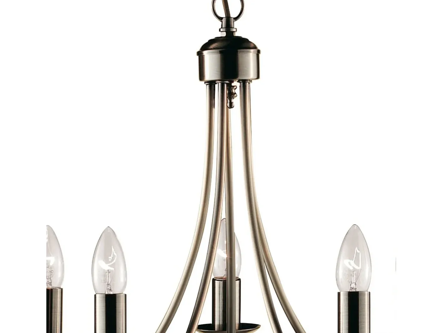 Lámpara Suspendida-Searchlight Maypole 5 Ltt takhnge med flera armar Antik mssing, E14 Camel