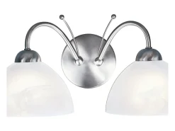 Searchlight Milanese 2 ljus inomhusglas vgglampa satin silver, E14 Plateado