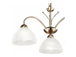 Lámpara Suspendida-Searchlight Milanese 3 Ltt takhnge med flera armar Antik mssing, glas, E14 Camel