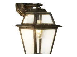 Iluminación Exterior-Searchlight New Orleans 1 Ljus utomhuslykta Svart, Guld IP44, E27 Negro