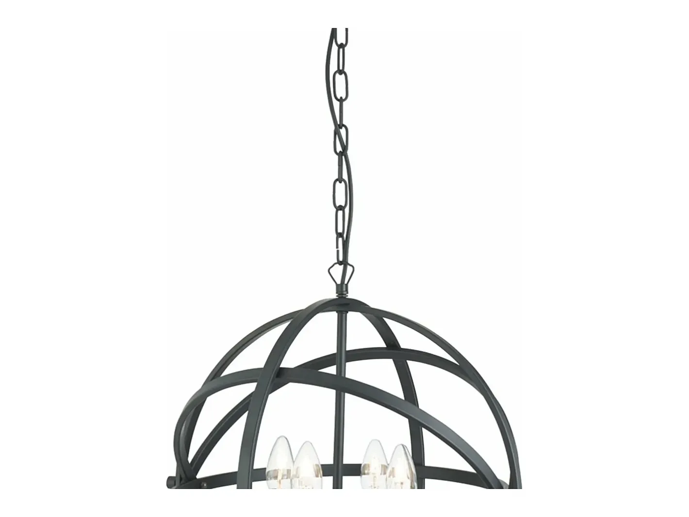 Searchlight Orbit 4 ljus sfrisk bur takhnge matt svart, E14 Negro Hot