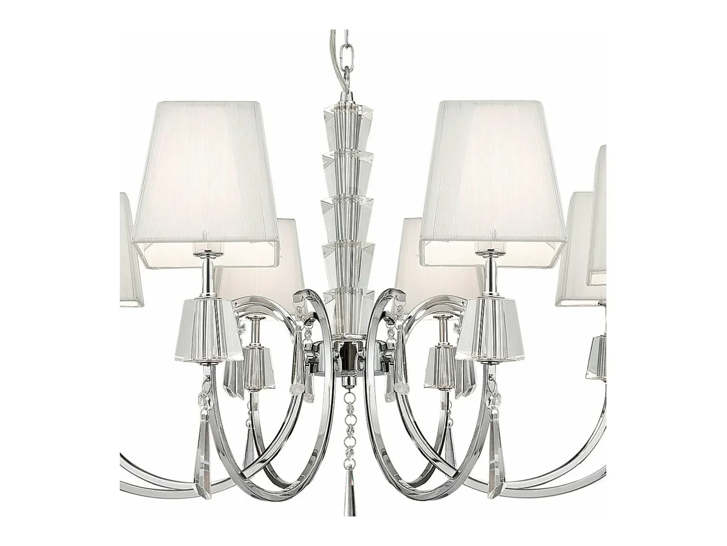 Searchlight Portico 8 Ltt flerarmad ljuskrona kromfinish, G9 Gris Hot