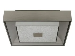 Plafón-Searchlight RheaLED Square Flush Light Silver, Crystal Sand 3000K Plateado