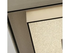 Plafón-Searchlight RheaLED Square Flush Light Silver, Crystal Sand 3000K Plateado