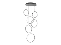 Lámpara Suspendida-Searchlight Rings Integrerad LED taklampa krom Gris