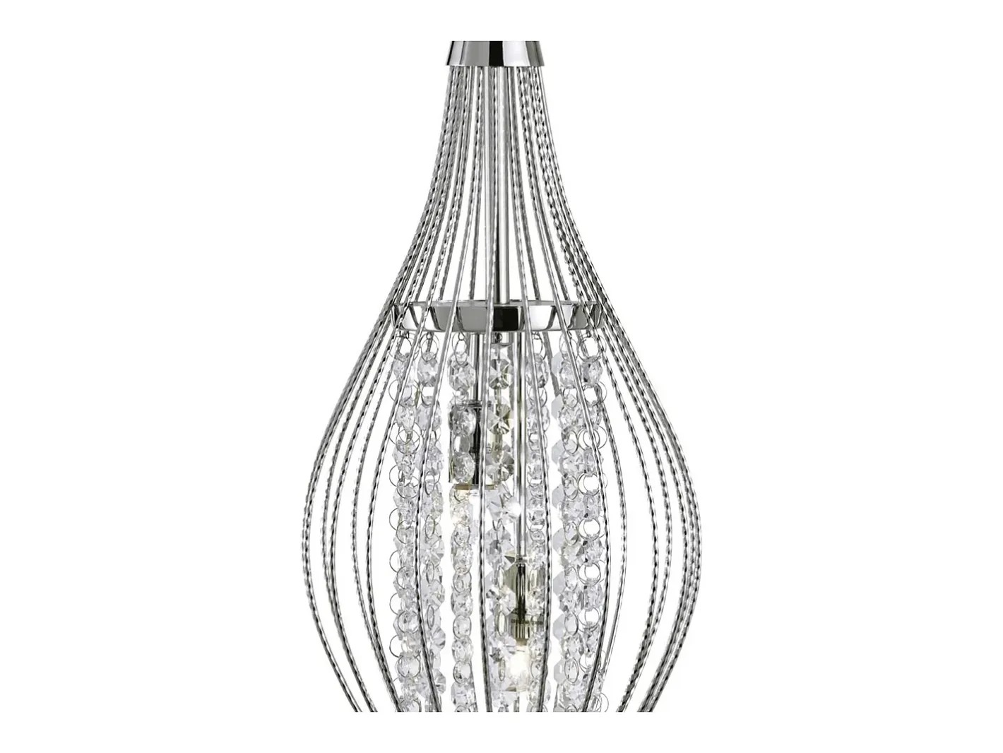 Outlet Searchlight Rocket 2 ljus takhnge krom med glaskristaller, G9 Gris