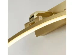 Aplique Para Pared-Searchlight Santorini Lámpara para cuadros de 40 cm, latón satinado, metal cepillado Camel