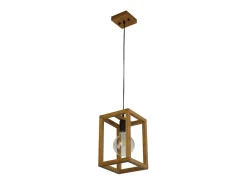 Hot Searchlight SquareVävd bambu trä 1 ljus hänge Negro