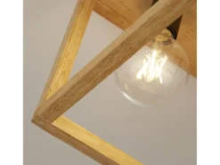 Plafón-Searchlight SquareVävd bambu trä 4 Light Ceiling Flush Negro