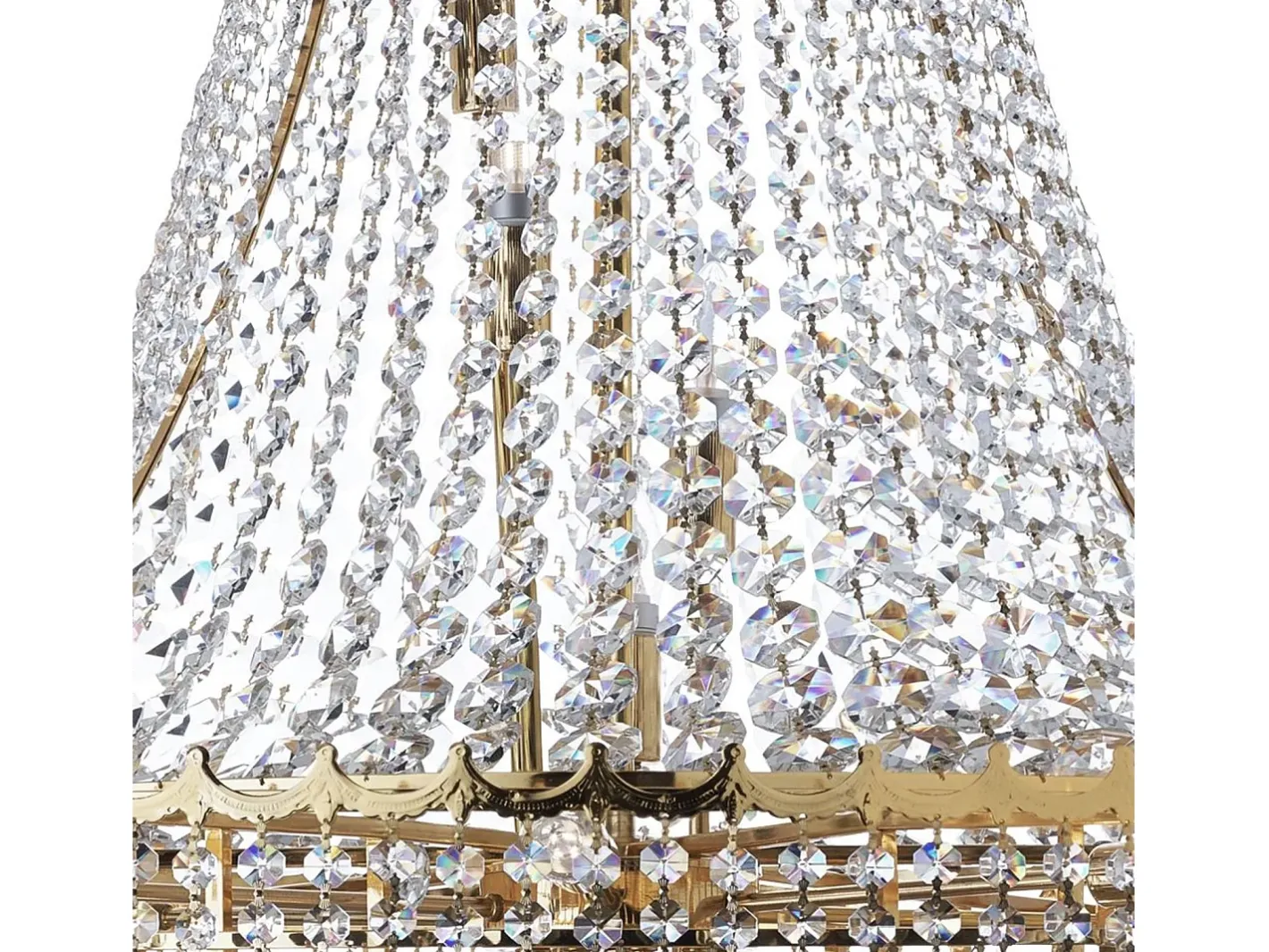 Lámpara Suspendida-Searchlight Versailles 19 ljus ljuskrona guldfinish, E14 Dorado